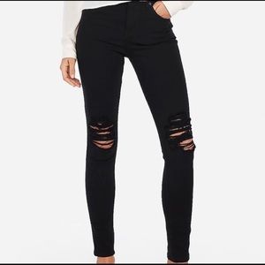 Express high-rise black skinny jeans